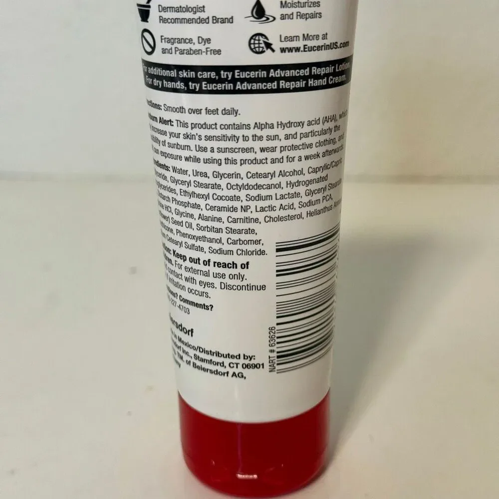 NEW EUCERIN ADVANCED REPAIR FOOT‎ CREAM FOR VERY DRY SKIN - 3OZ 2 pack